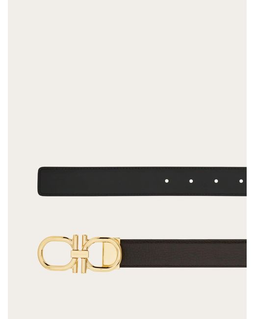 Ferragamo White Reversible And Adjustable Gancini Belt for men