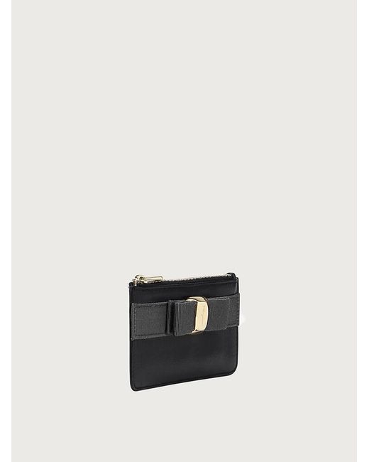 Ferragamo White Vara Bow Credit Card Holder