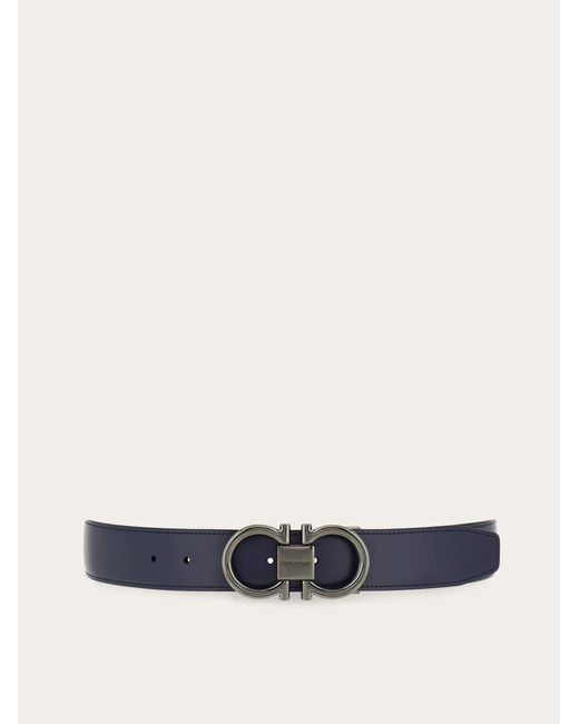 Ferragamo White Reversible And Adjustable Gancini Belt for men
