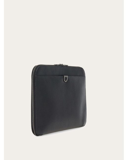 Ferragamo Black Gancini Document Holder for men