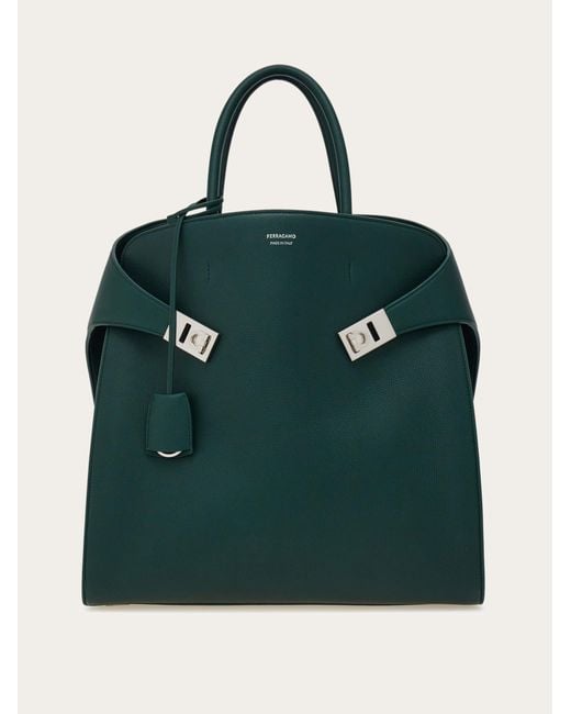 Ferragamo Green Hug Tote Bag for men