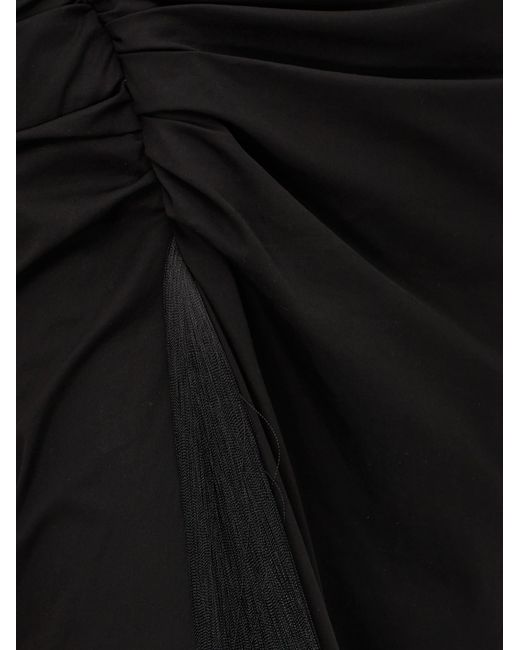 Ferragamo Black Women Halterneck Dress With Gathered Front