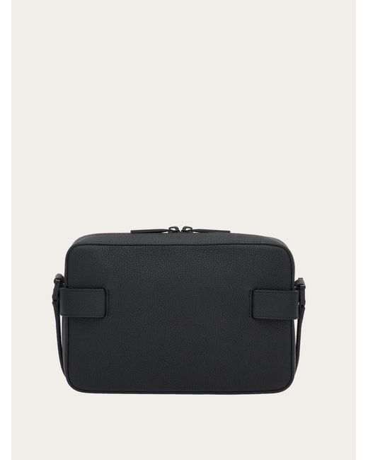 Ferragamo Black Shoulder Bag With Gancini Buckles for men