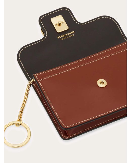 Ferragamo Brown Gancini Card Holder