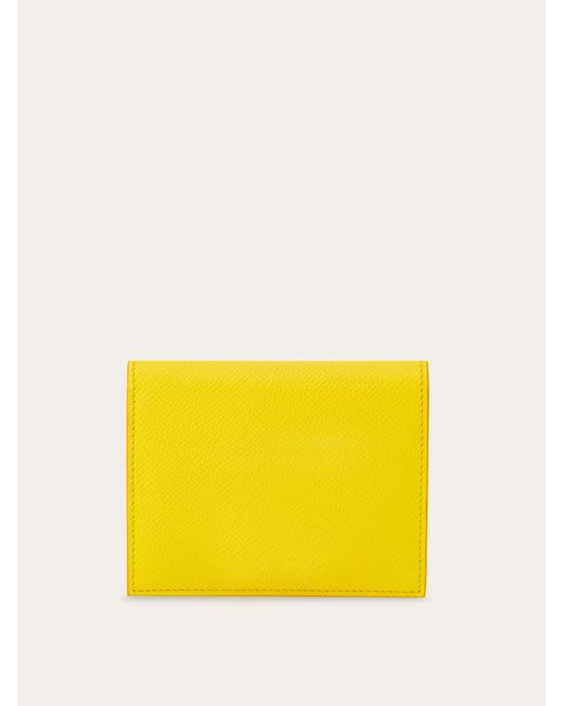 Ferragamo Yellow Gancini Compact Wallet