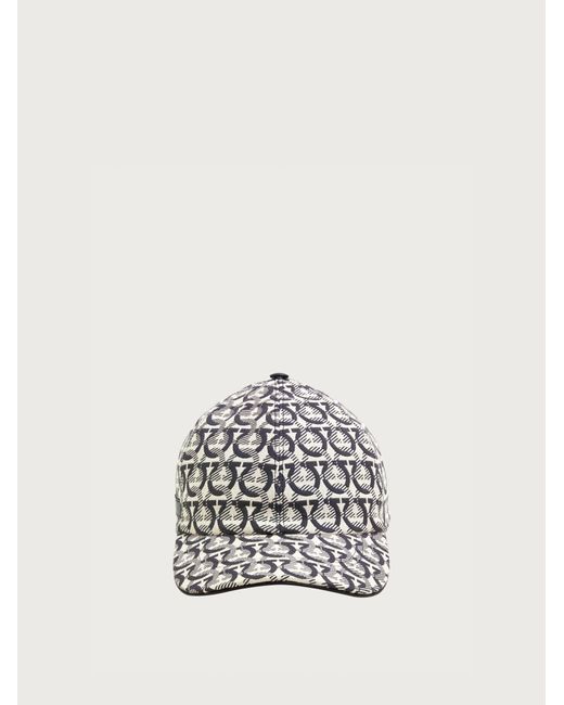 Ferragamo White Gancini Baseball Cap for men