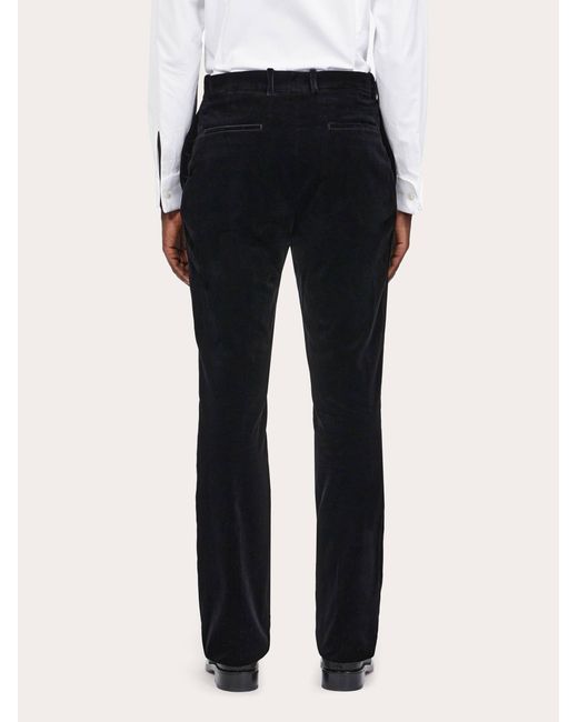 Ferragamo Black Flat Front Trouser for men
