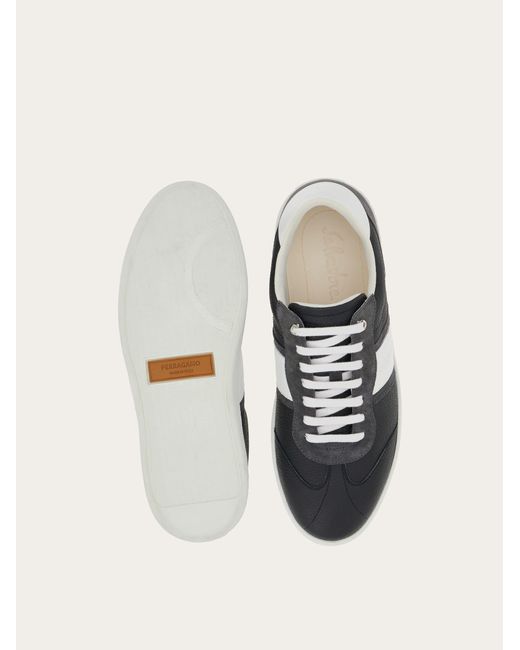 Ferragamo White Low Sneaker With Signature for men