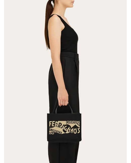 Ferragamo Black Damen Totebag Mit Logo (M)
