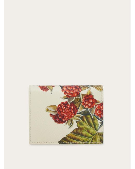 Gancini compact wallet Ferragamo en coloris White