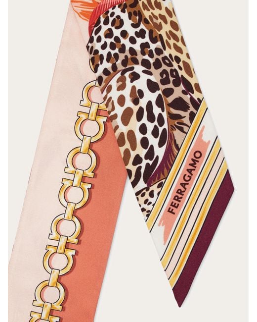 Ferragamo White Felini Print Silk Mini Bandeau
