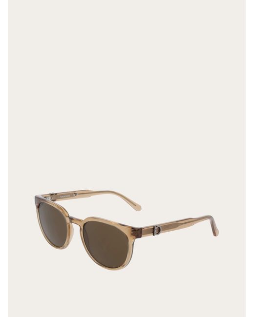 Ferragamo Natural Round Frame Sunglasses for men