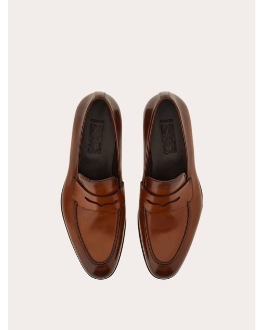 Ferragamo Brown Tramezza Penny Loafer for men