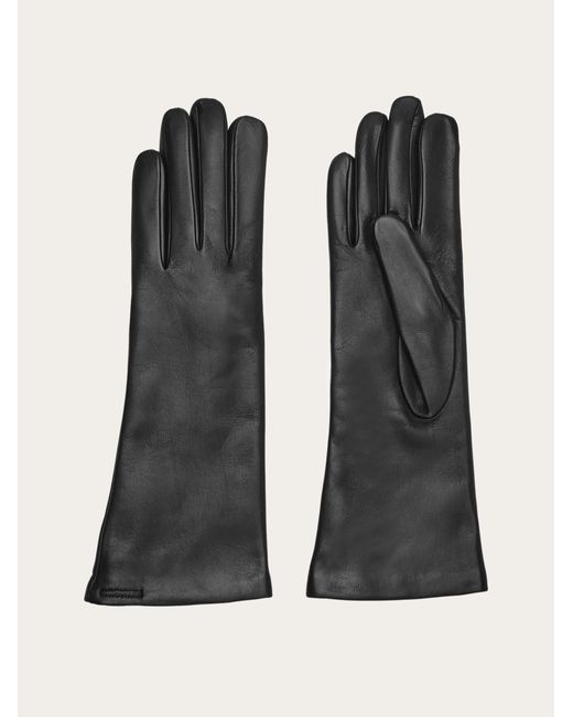 Ferragamo Black Long Nappa Gloves