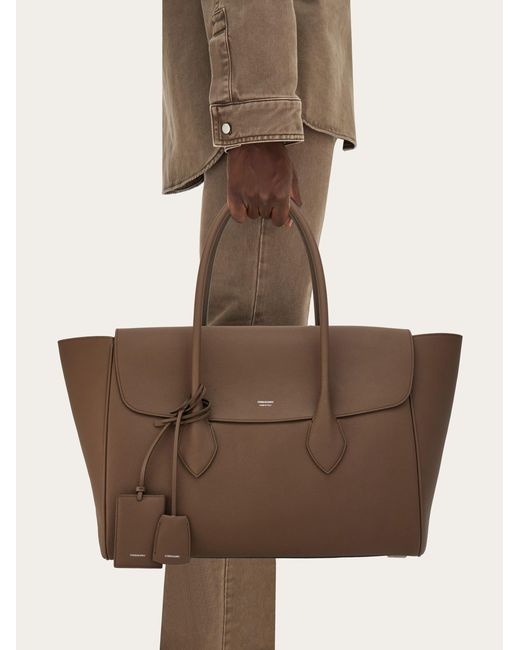 Ferragamo Brown Large Tote Bag for men