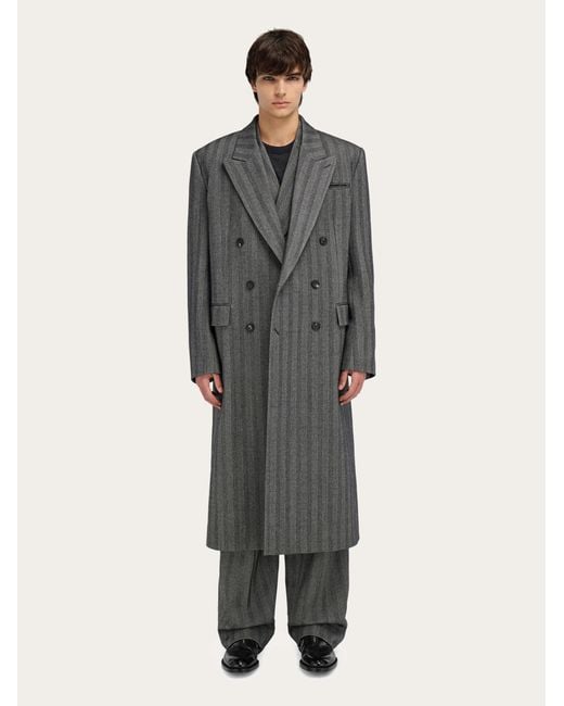 Uomo Cappotto Doppio Petto di Ferragamo in Gray da Uomo
