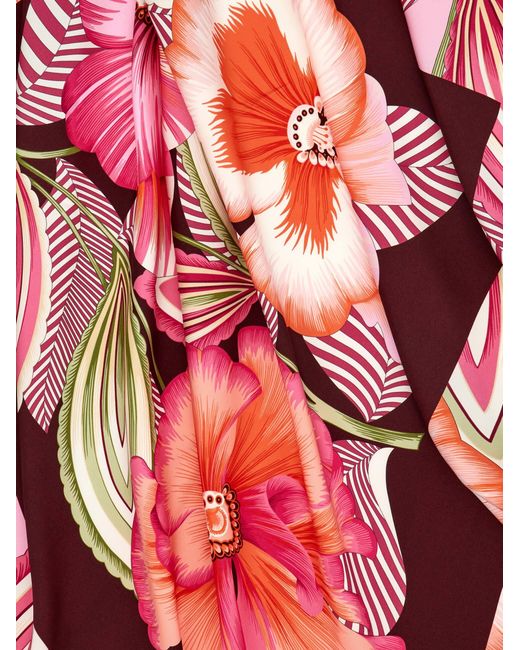 Ferragamo Pink Brezza Print Silk Scarf