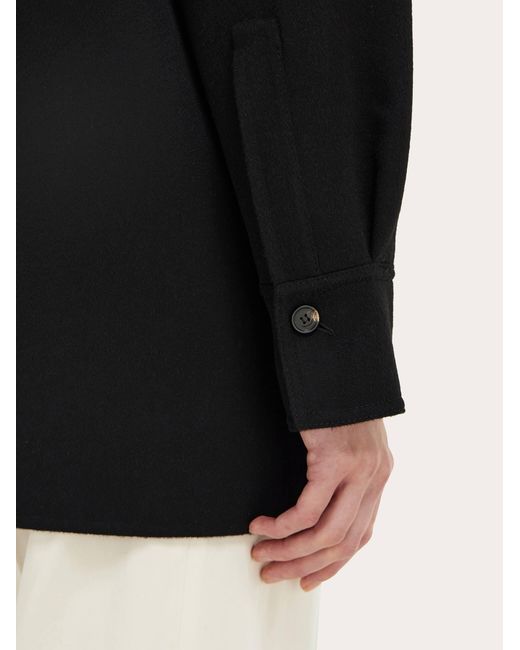 Ferragamo Blue Mixed Cashmere Overshirt