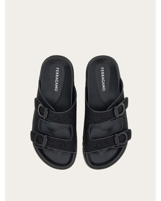 Ferragamo Black Double-Strap Sandal for men
