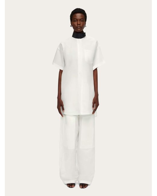 Donna Camicia Con Collo di Ferragamo in White