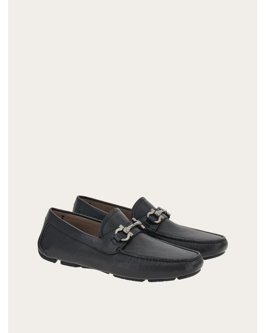Ferragamo White Driver With Gancini Ornament for men
