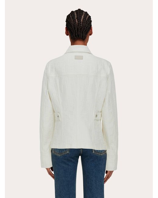 Mujer Chaqueta Trucker Blanco Ferragamo de color White
