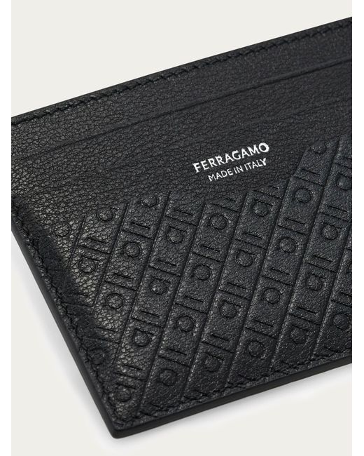 Ferragamo Black Monogram Credit Card Holder for men