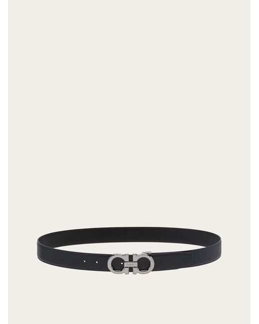 Ferragamo White Reversible And Adjustable Gancini Belt for men