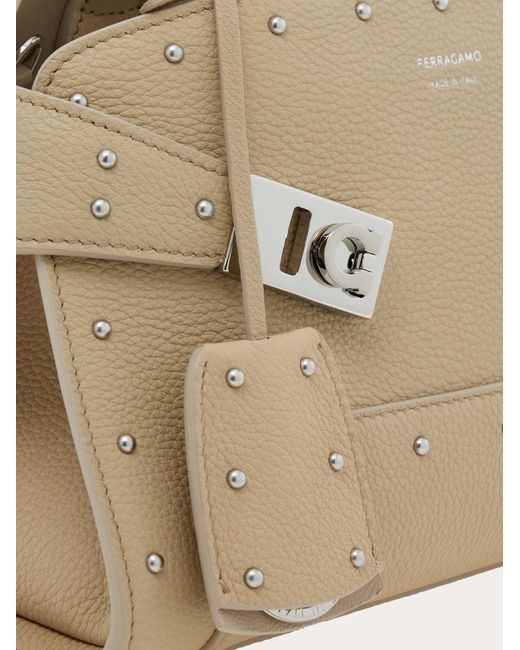 Ferragamo Natural Hug Handbag With Studs (Xs)