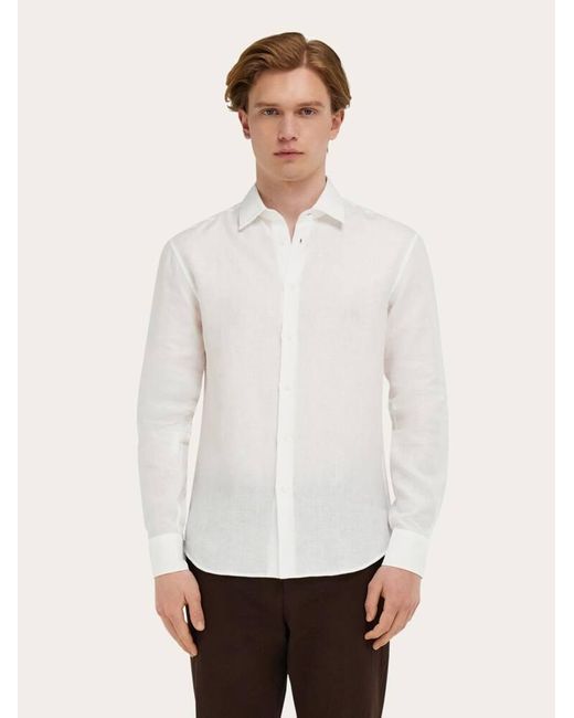 Ferragamo White Linen Shirt for men