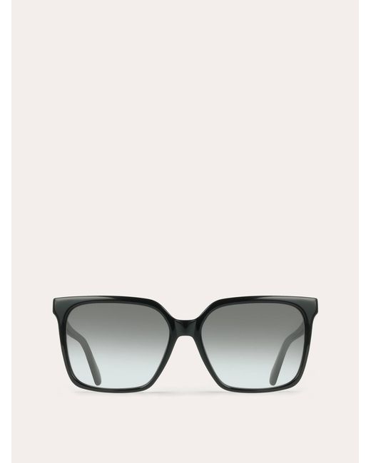 Ferragamo Black Rectangular Frame Sunglasses