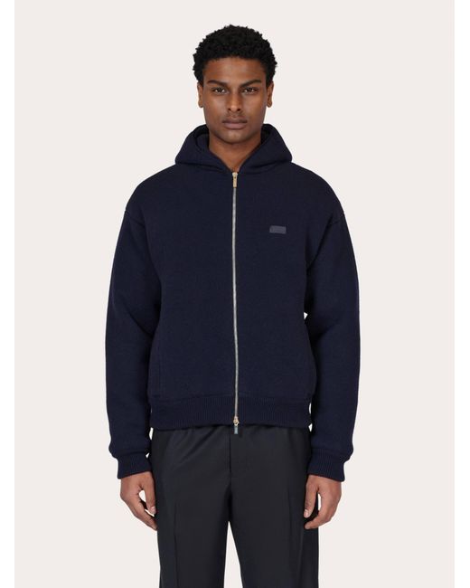 Ferragamo Blue Wool Blouson for men