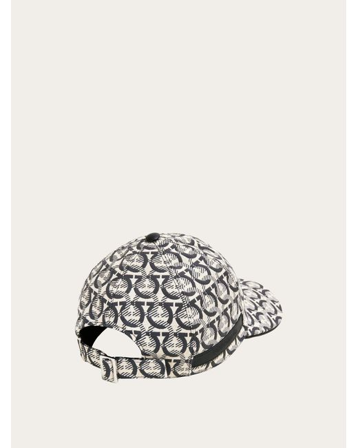 Ferragamo White Gancini Baseball Cap for men