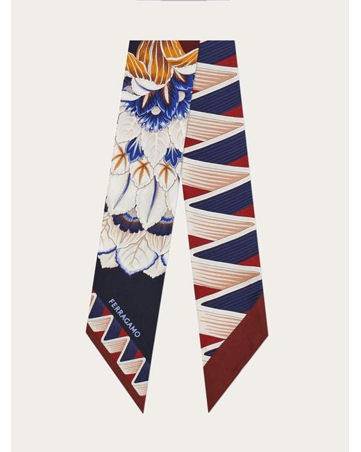 Ferragamo Blue Giada Print Silk Mini Bandeau