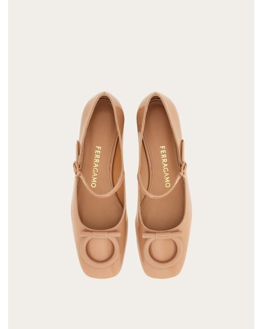 Ferragamo Natural Maxi Gancini Mary Jane