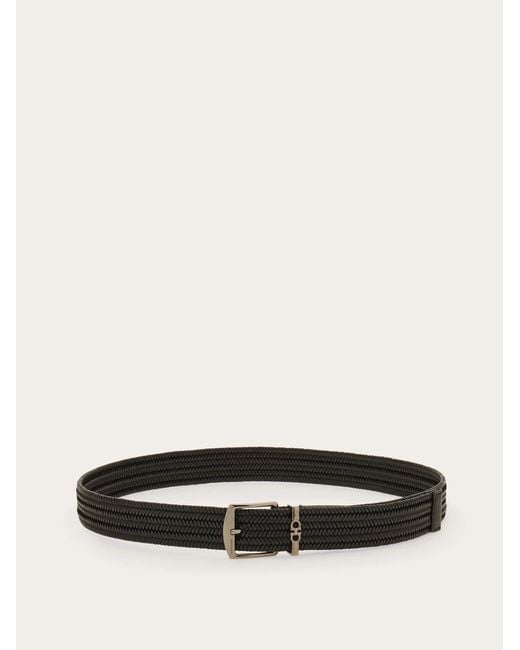 Ferragamo Black Woven Belt for men