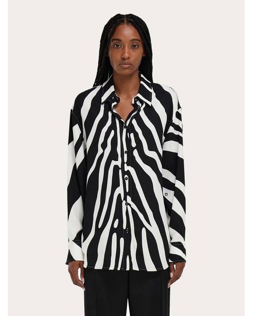 Ferragamo Black Animal Print Shirt