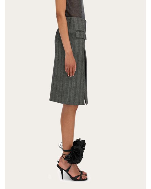 Donna Gonna Con Doppio Spacco di Ferragamo in Gray