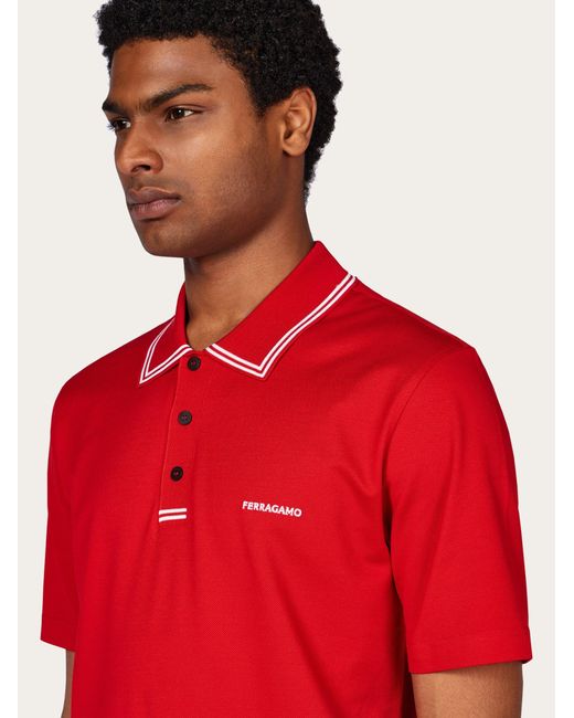 Ferragamo Red Polo for men