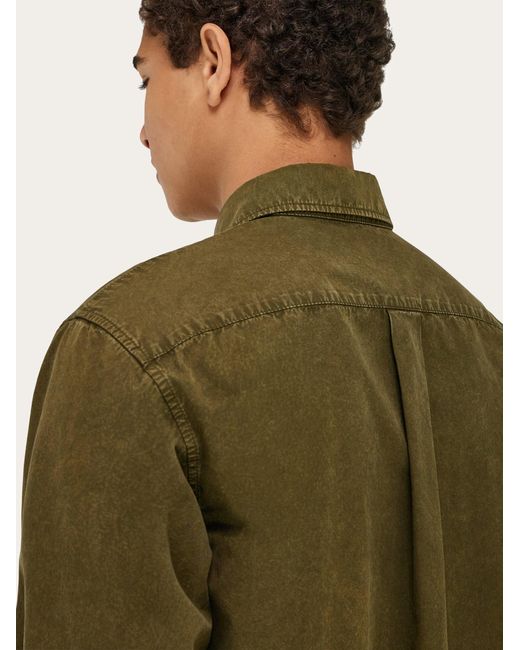 Ferragamo Green Button Down Work Shirt for men