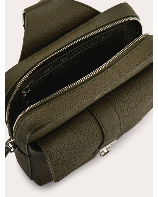 Ferragamo Green Hug Buckle Sling Bag for men