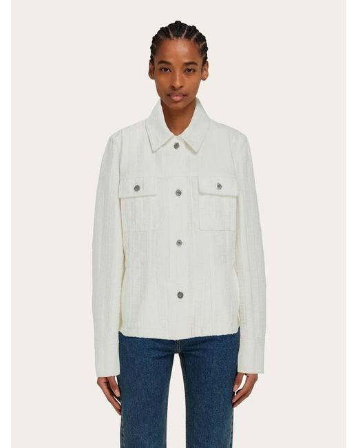 Ferragamo White Damen Trucker-Jacke