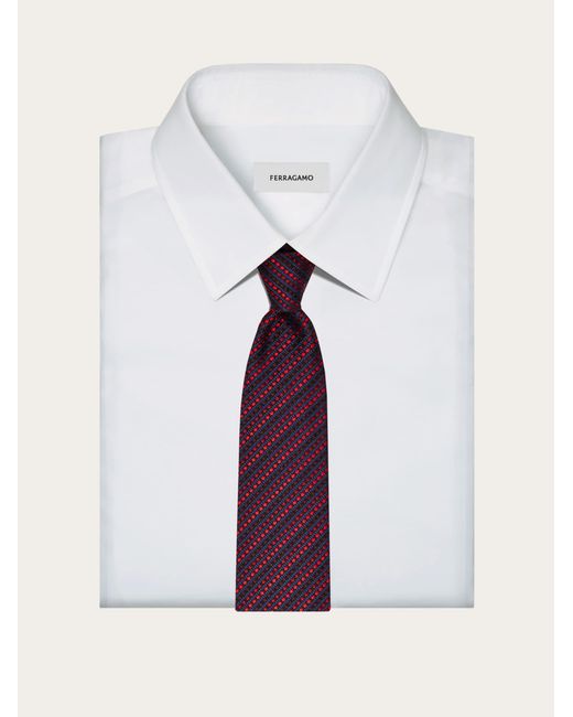 Ferragamo Purple Dots Jacquard Tie for men