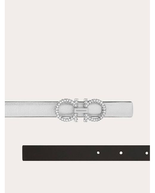 Ferragamo Natural Reversible And Adjustable Gancini Belt
