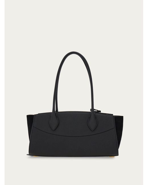 Ferragamo Black New Studio Soft Bag East West (M)