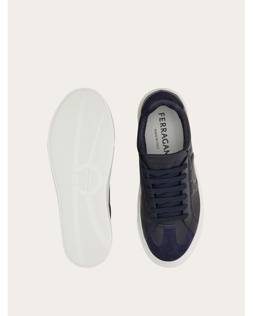 Ferragamo Blue Gancini Sneaker for men