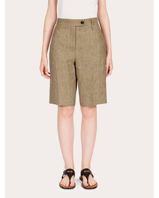 Ferragamo Natural Tailored Bermuda Shorts