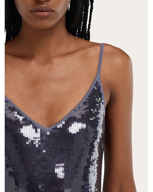 Ferragamo Blue Sequined Vest