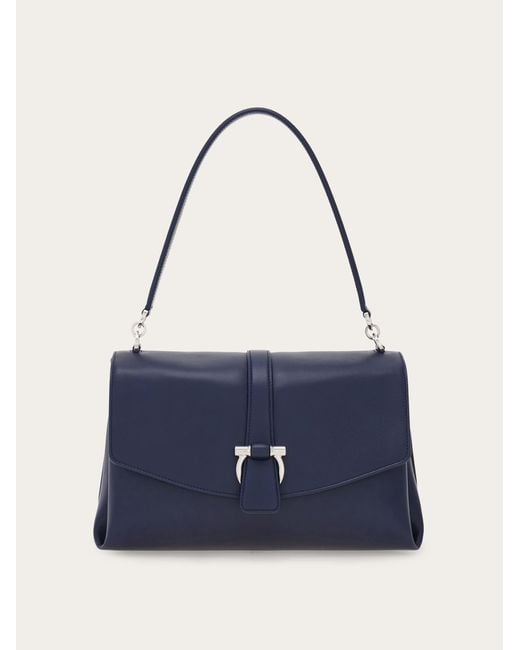 Ferragamo Blue Mia Shoulder Bag (S)