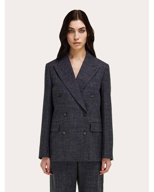 Ferragamo Blue Double Breasted Blazer